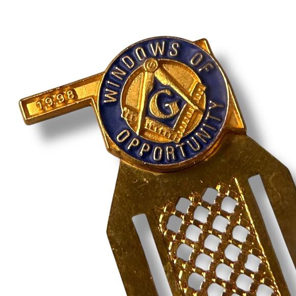 Vintage Masons 1998 Windows of Opportunity Gold Tone Bookmark - Picture 3 of 4